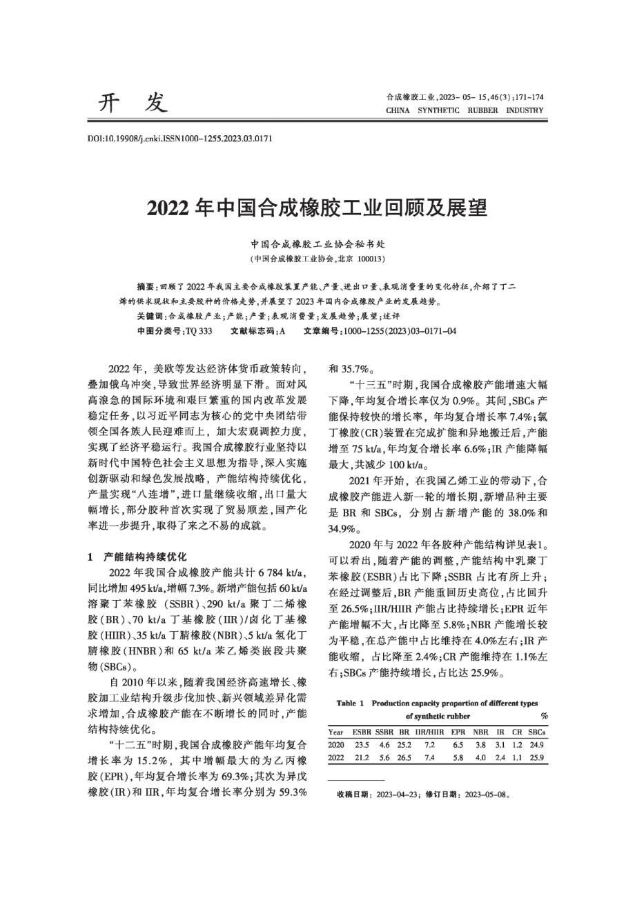 2022年中国合成橡胶工业回顾及展望.pdf_第1页