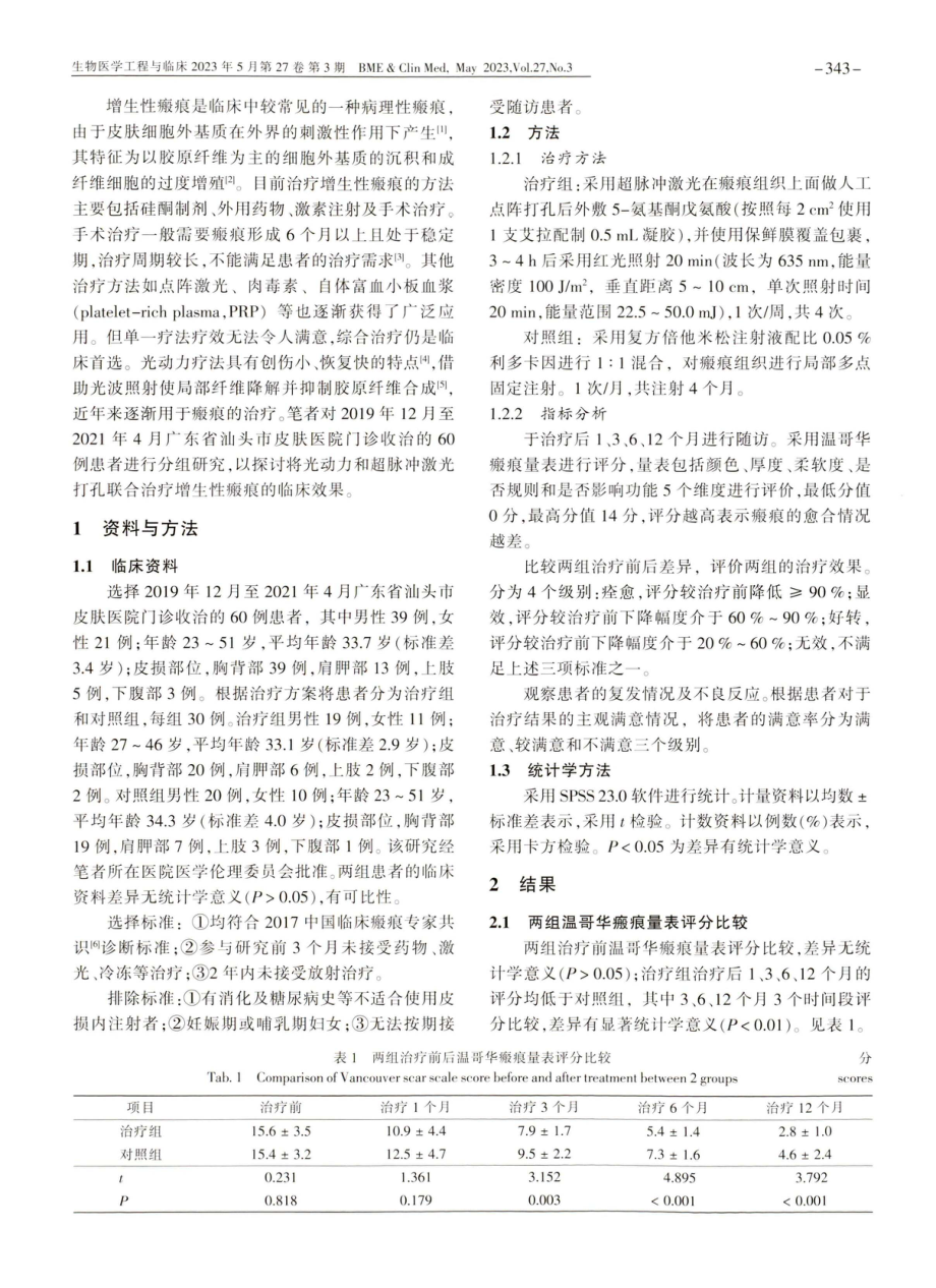 超脉冲打孔预处理联合光动力治疗增生性瘢痕疗效分析.pdf_第2页