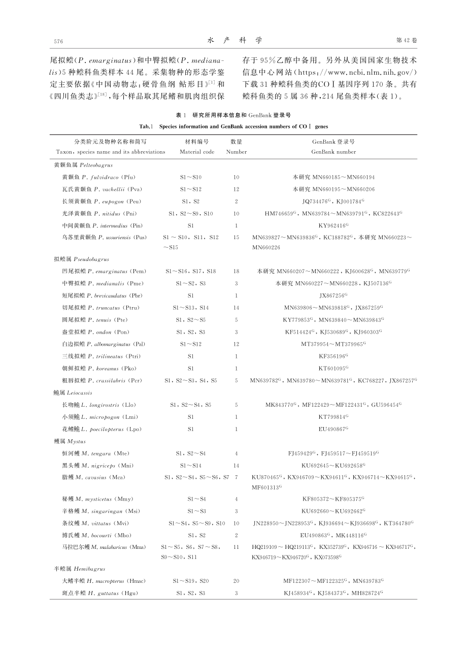 鲿科鱼类DNA条形码鉴定及系统进化研究.pdf_第2页