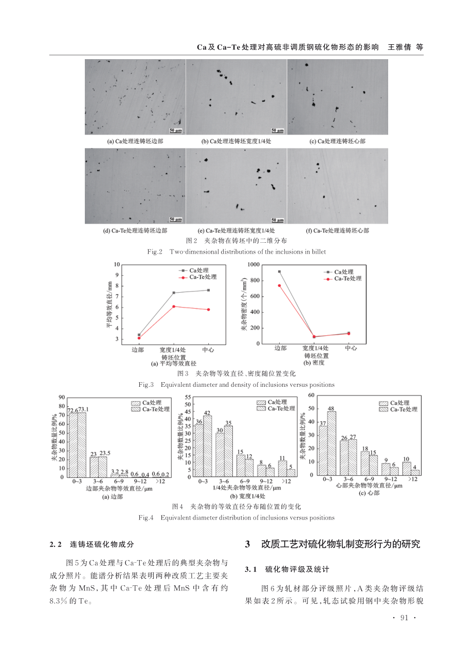 Ca及Ca‑Te处理对高硫非调质钢硫化物形态的影响.pdf_第3页