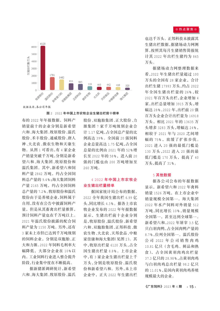 成本消费双端承压%2C行业砥砺前行——中国上市农牧企业2022年年报数据整理.pdf_第3页