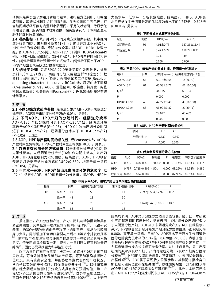 产程进展时间与AOP、HPD的相关性研究.pdf_第2页