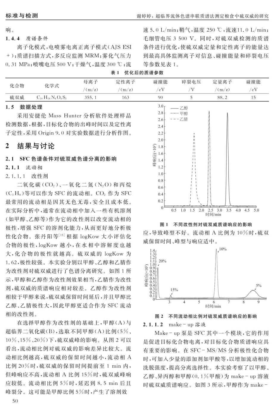 超临界流体色谱串联质谱法测定粮食中硫双威的研究.pdf_第3页