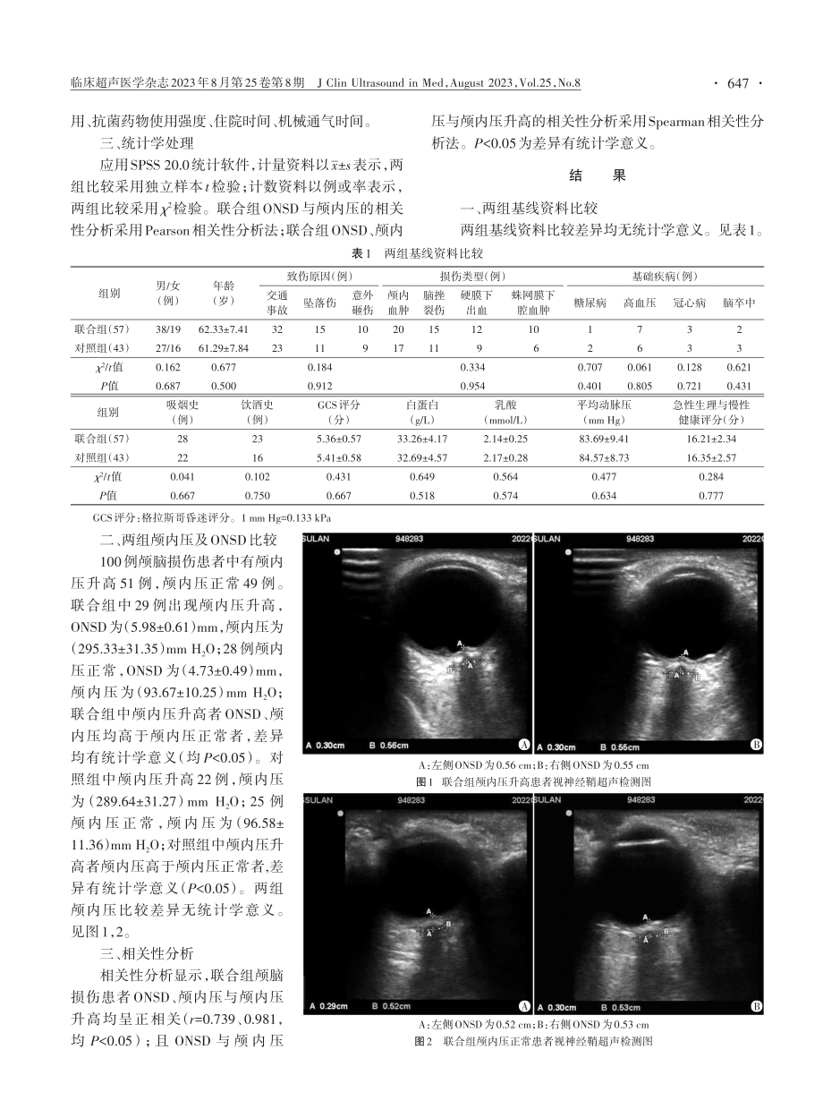 超声测量视神经鞘直径联合闪光视觉诱发电位监测颅脑损伤患者颅内压的临床价值.pdf_第3页