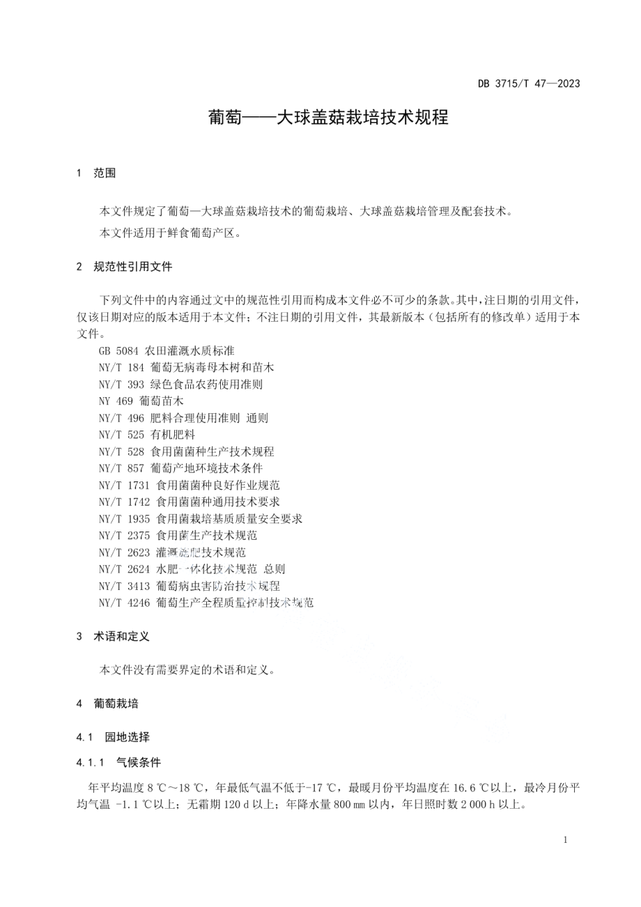 DB3715T 47-2023葡萄——大球盖菇栽培技术规程.pdf_第3页