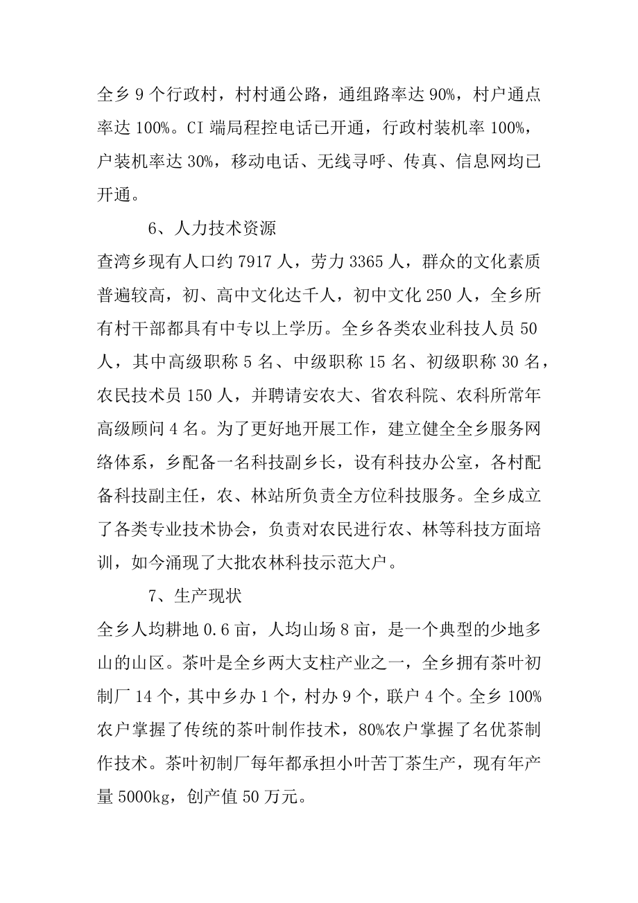 查湾乡苦丁茶高新技术开发项目商业计划书.docx_第3页