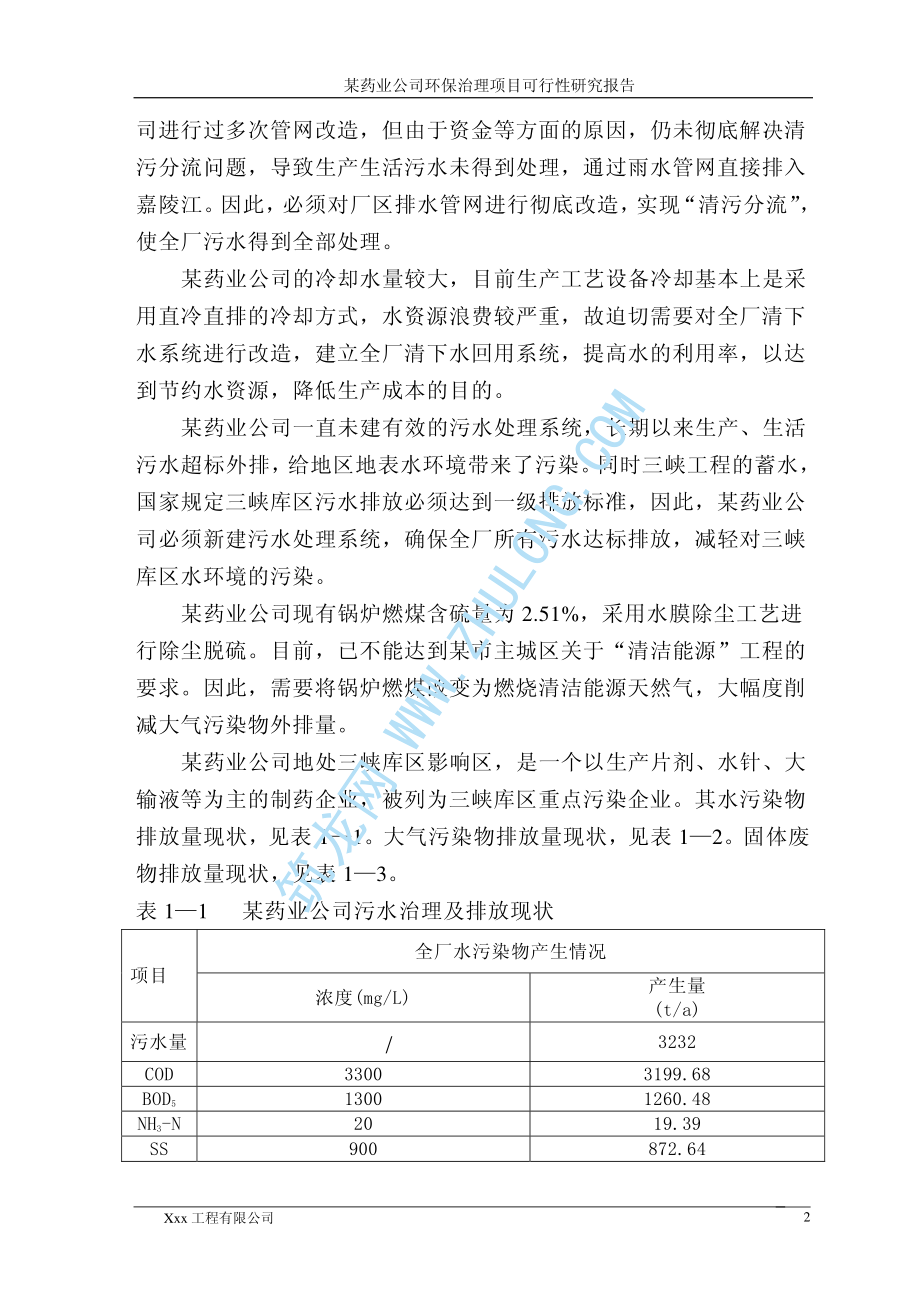 某药业公司环保治理项目可研性报告.pdf_第2页