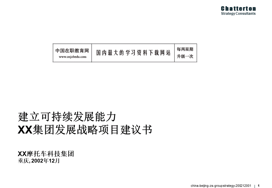 XX集团发展战略项目建议书.ppt_第1页