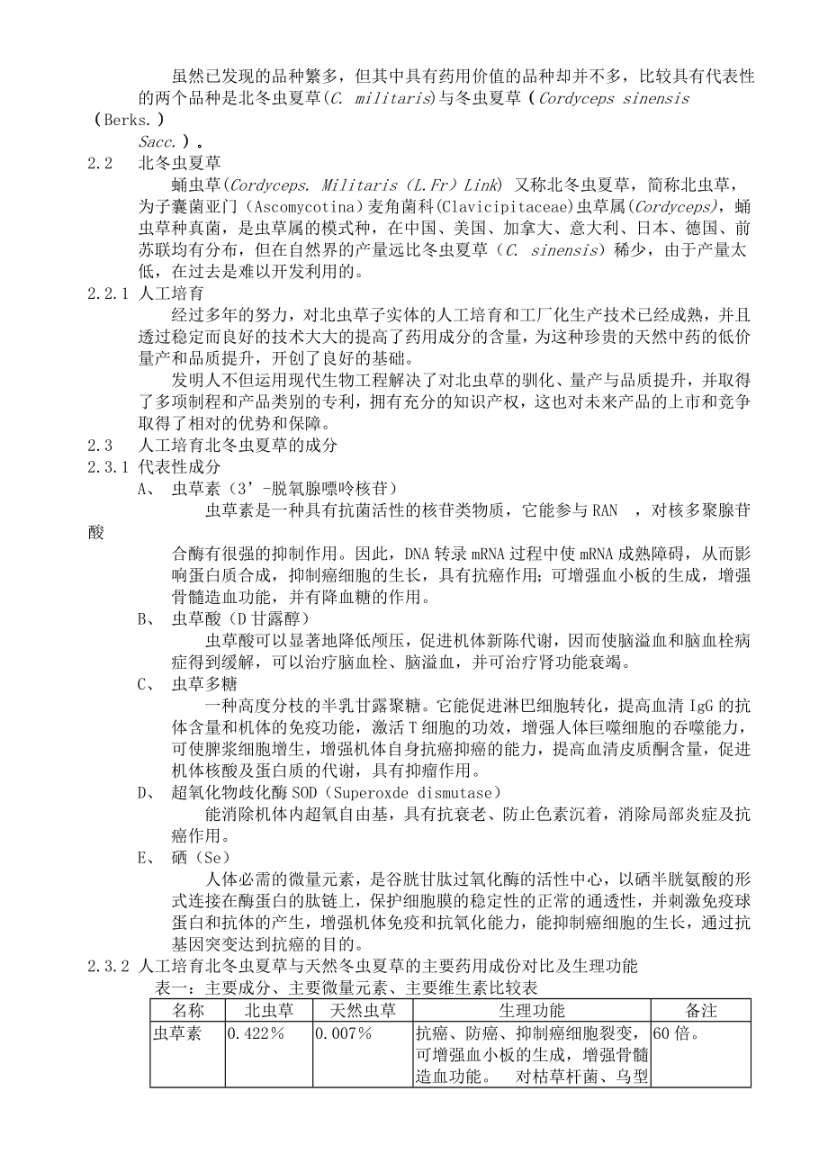 XX公司北虫草子实体量产暨通路销售商业计划书.doc_第3页