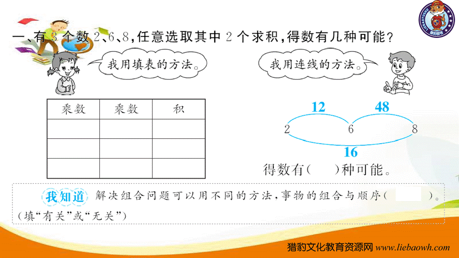 人教版二年级数学上册-第一单元数学广角-搭配一第2课时 组合的初步认识 习题课件.ppt_第3页