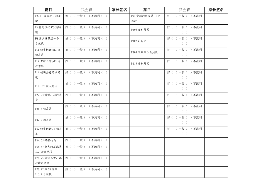 31.【背诵表打印版】部编版三年级上册语文背诵表（家长、教师必备）.docx_第1页