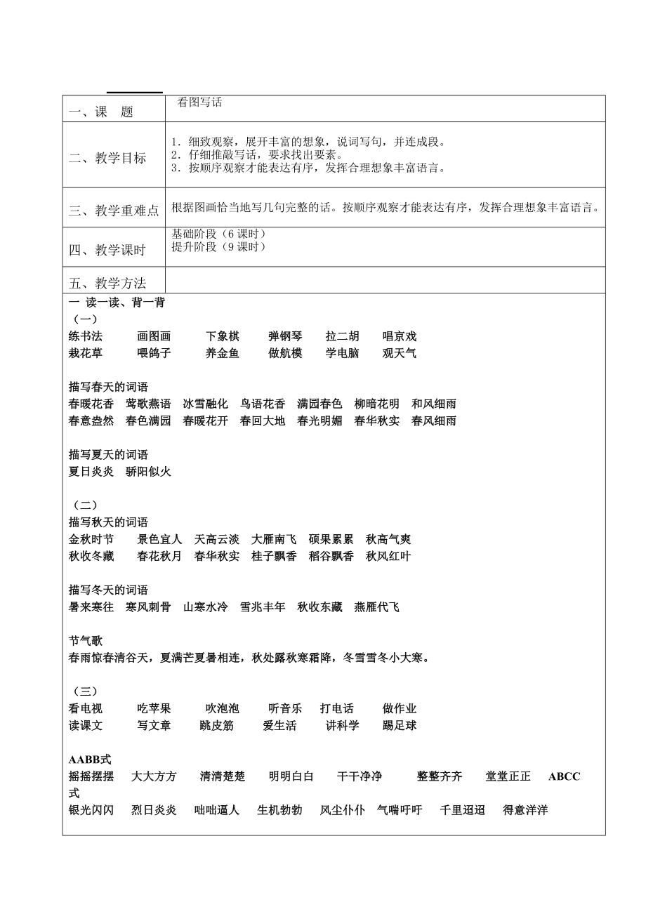 二年级上册-语文看图写话-专项练习资料-家长教学教案.doc_第1页