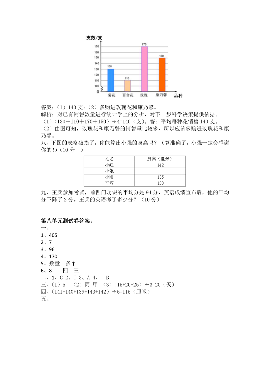 冀教版数学四年级上册第八单元测试卷1及答案.docx_第3页