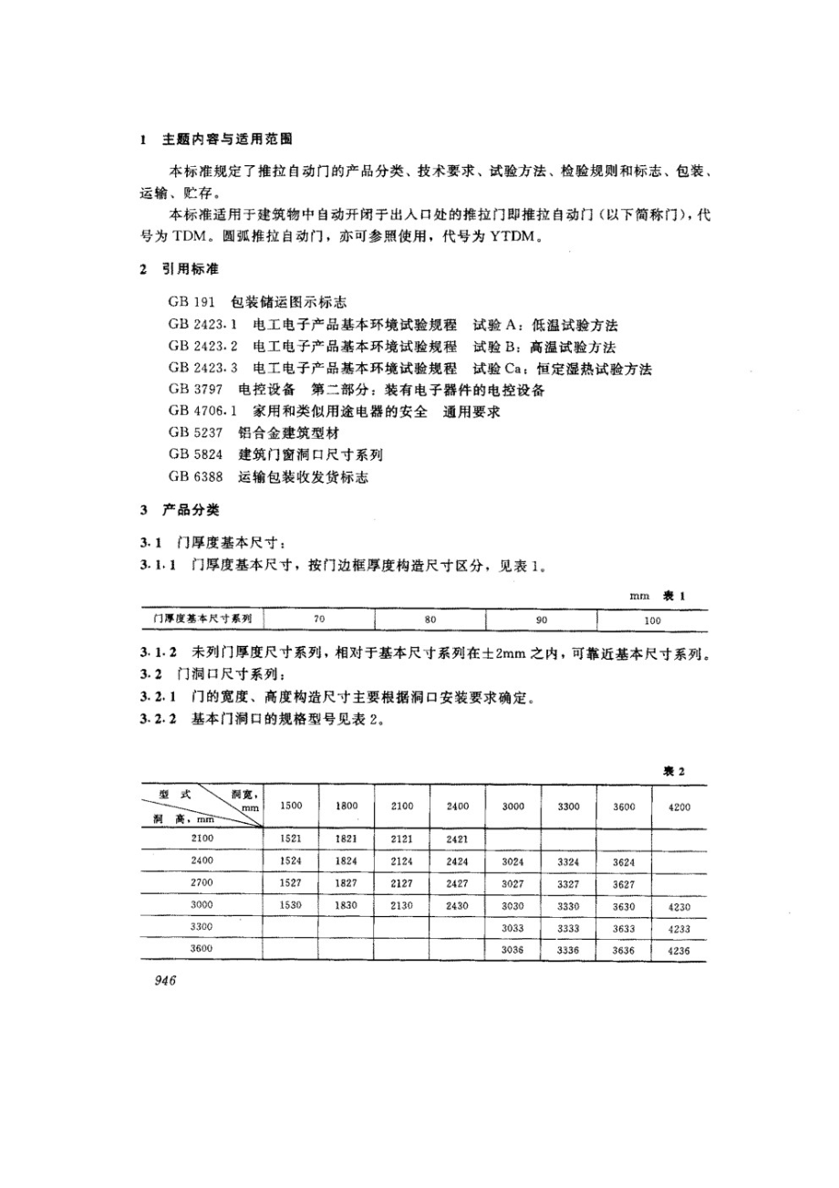 推拉自动门 JGT 3015.1-1994.pdf_第2页