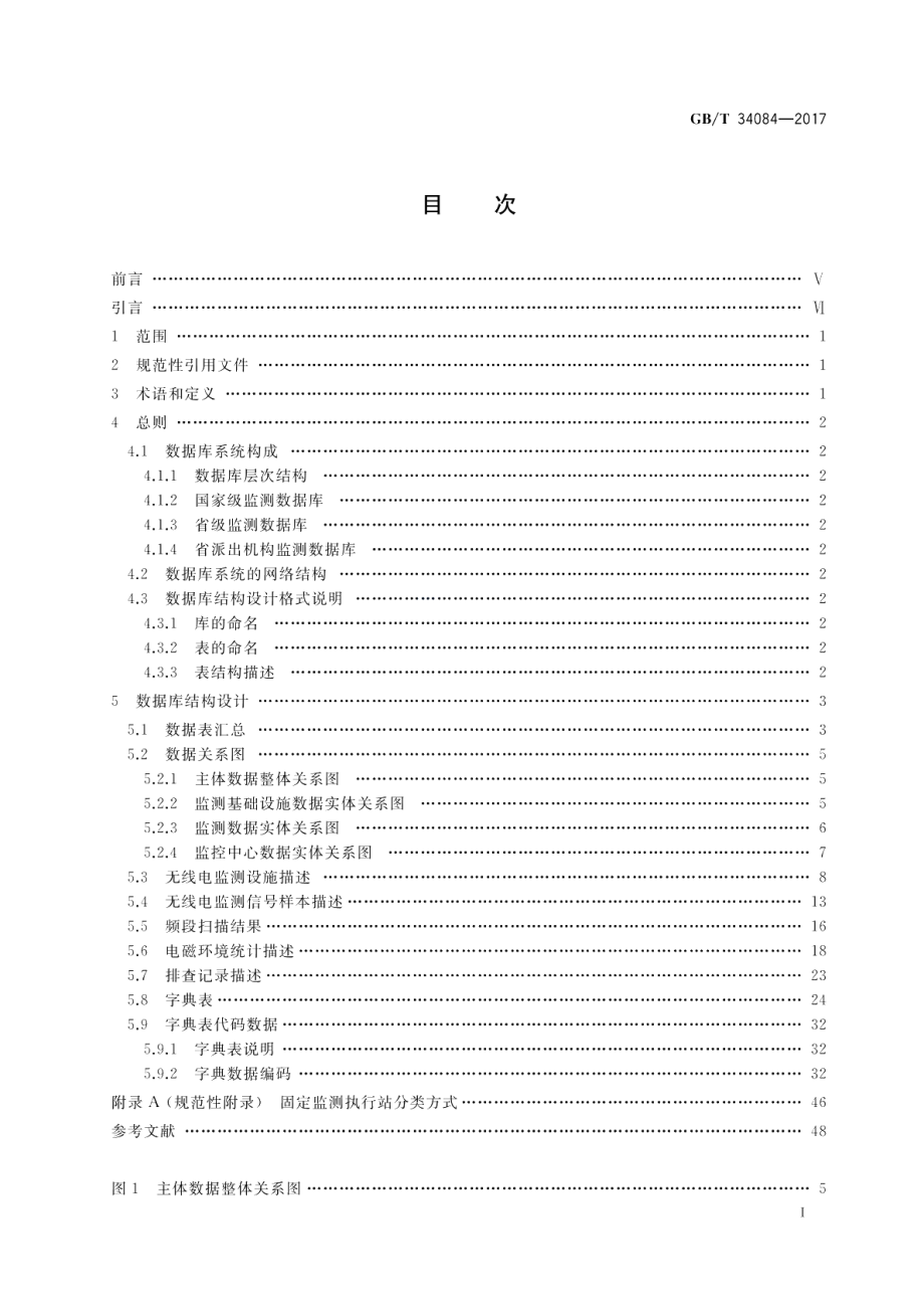 超短波频段无线电监测网数据库结构技术要求 GBT 34084-2017.pdf_第2页