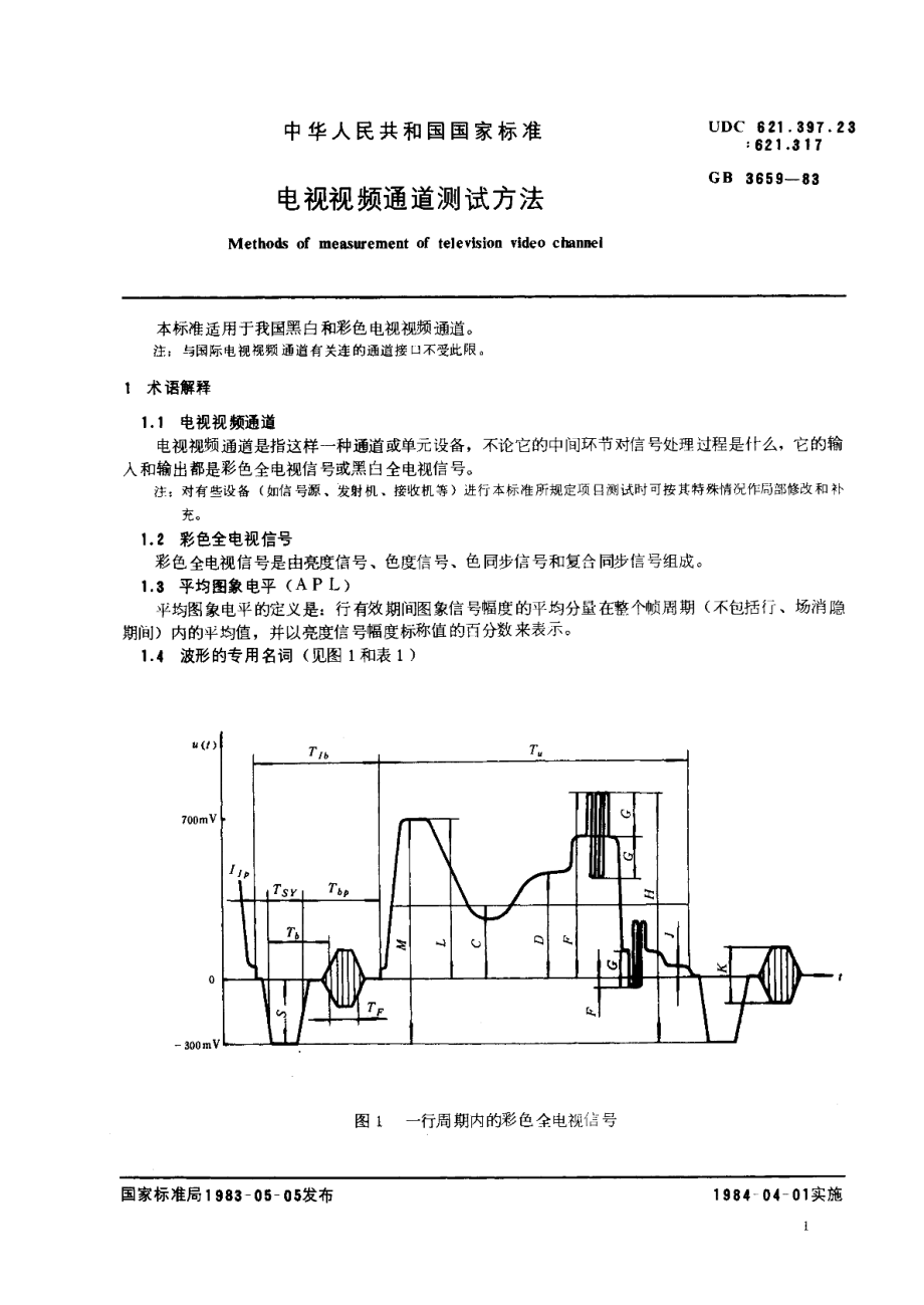 电视视频通道测试方法 GBT 3659-1983.pdf_第2页