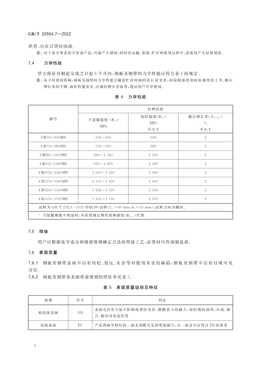 汽车用高强度冷连轧钢板及钢带 第7部分：马氏体钢 GBT 20564.7-2022.pdf_第2页