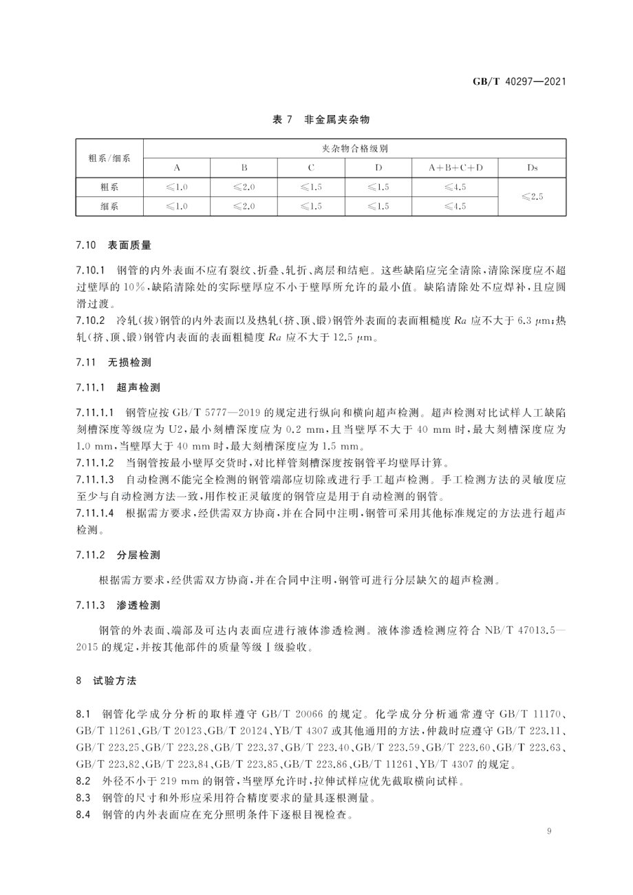 高压加氢装置用奥氏体不锈钢无缝钢管 GBT 40297-2021.pdf_第3页