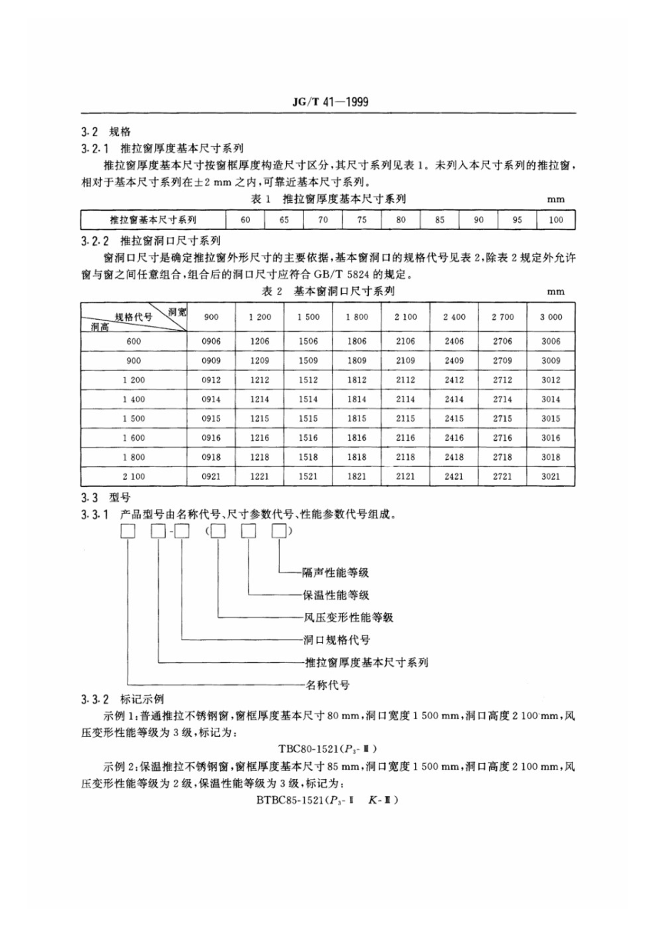 推拉不锈钢窗 JGT 41-1999.pdf_第3页