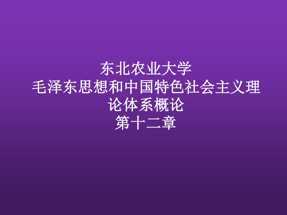 东北农业大学《毛泽东思想和中国特色社会主义理论体系概论》课件-第十二章S.pptx_第1页