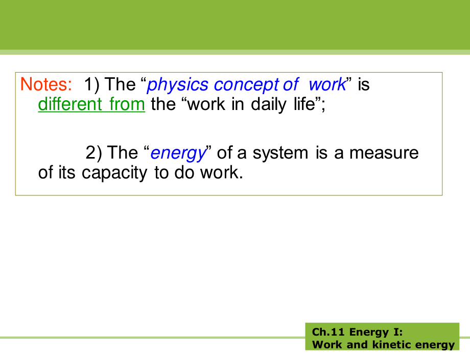 复旦大学《大学物理》课件（英文）-第11章Work and kinetic energy(1).pdf_第3页