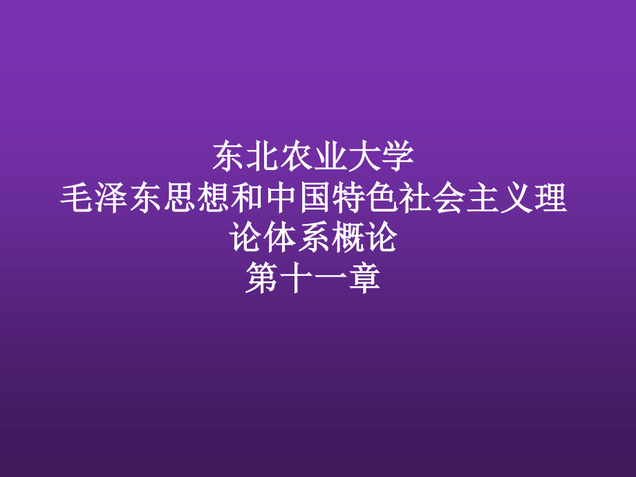 东北农业大学《毛泽东思想和中国特色社会主义理论体系概论》课件-第十一章S.pptx_第1页