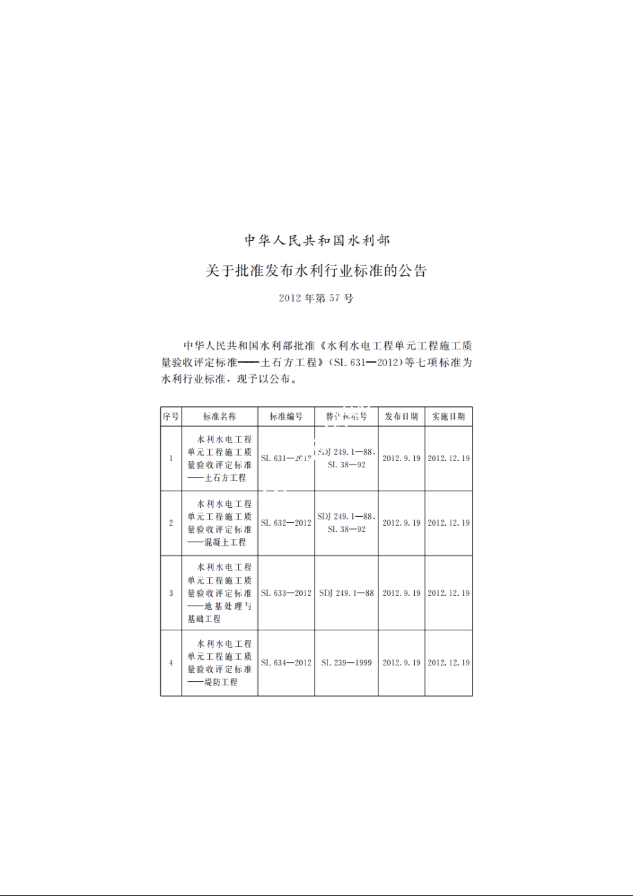 SL 635-2012 水利水电工程单元工程施工质量验收评定标准——水工金属结构安装工程.pdf_第2页