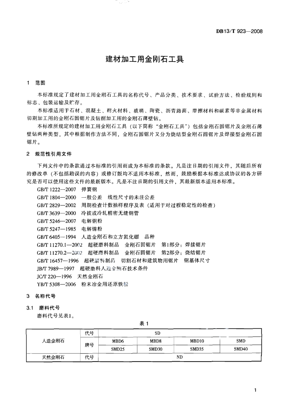 建材加工用金刚石工具 DB13T 923-2008.pdf_第3页