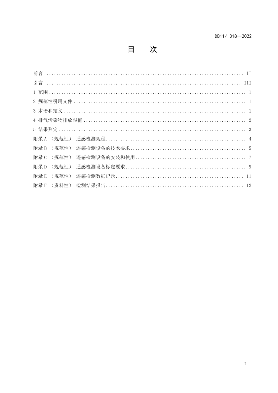 DB11 318-2022 在用汽油车排气污染物排放限值及测量方法（遥感检测法）.pdf_第2页