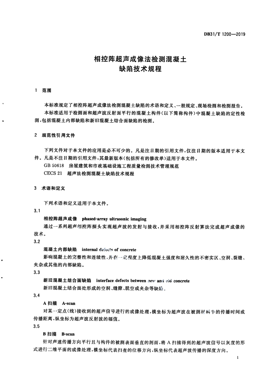 相控阵超声成像法检测混凝土缺陷技术规程 DB31T 1200-2019.pdf_第3页