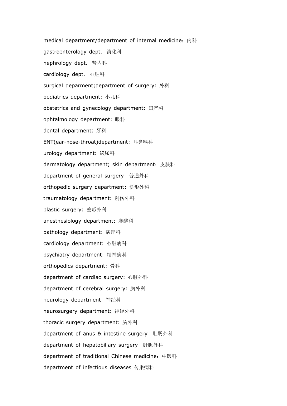 医院科室及眼科类的相关翻译.doc_第1页