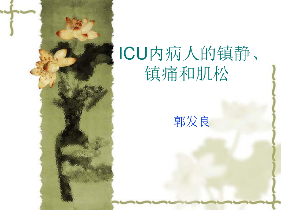 ICU内病人的镇静.ppt_第1页