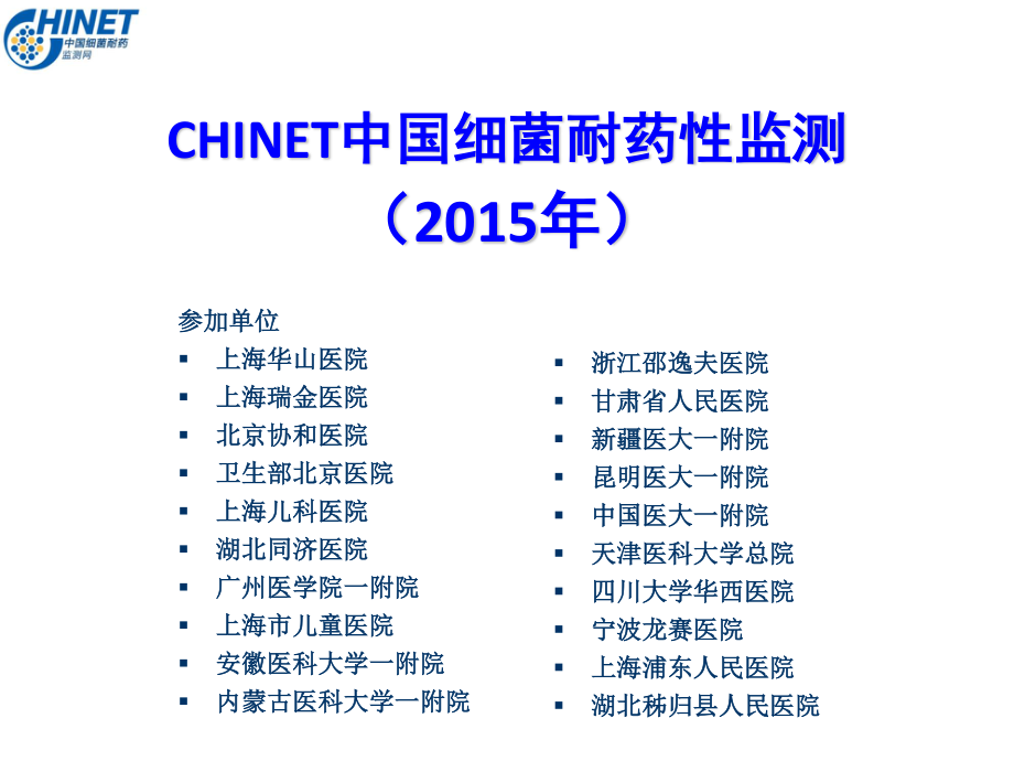 CHINET中国细菌耐药性监测(2015年).ppt_第1页