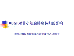 VEGF对非小细胞肺癌转归的影响.ppt