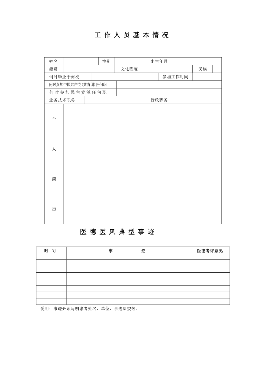 医德医风考核档案空白表12.doc_第2页