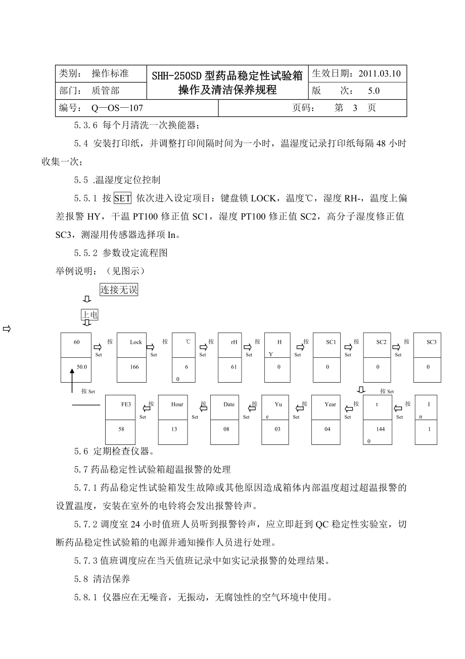 Q-OS-107SHH-250SD药品稳定性试验箱操作及清洁保养规程.doc_第3页