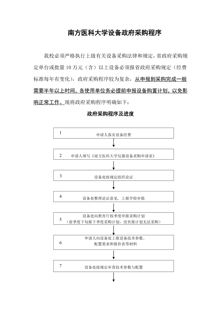 南方医科大学设备政府采购程序.doc_第1页