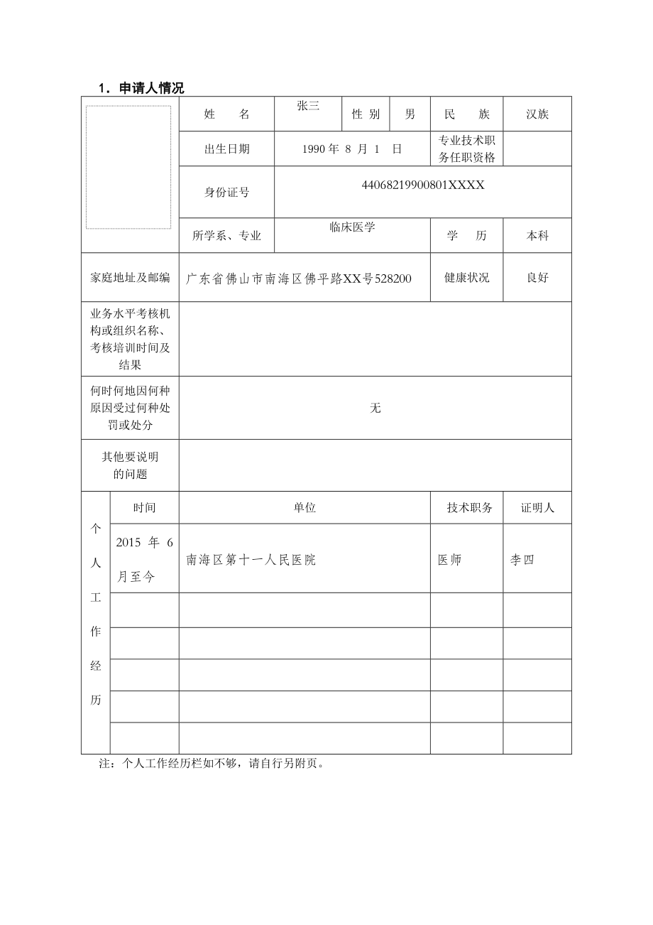 医师执业、变更执业、多机构备案申请审核表(范本-)(医师备案：多执业机构备案).docx_第3页