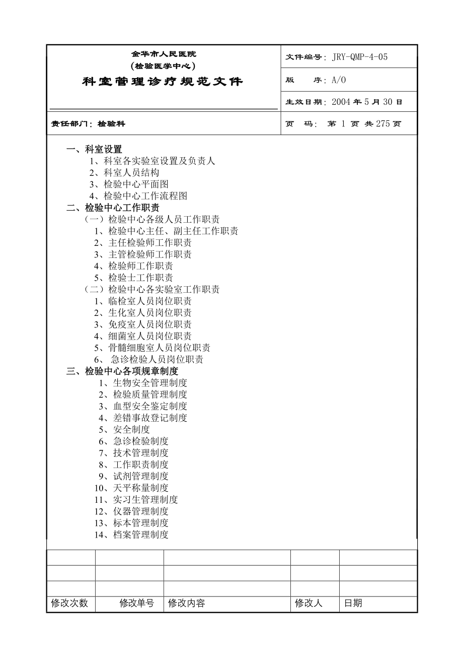 医院检验科完整SOP程序文件.doc_第1页