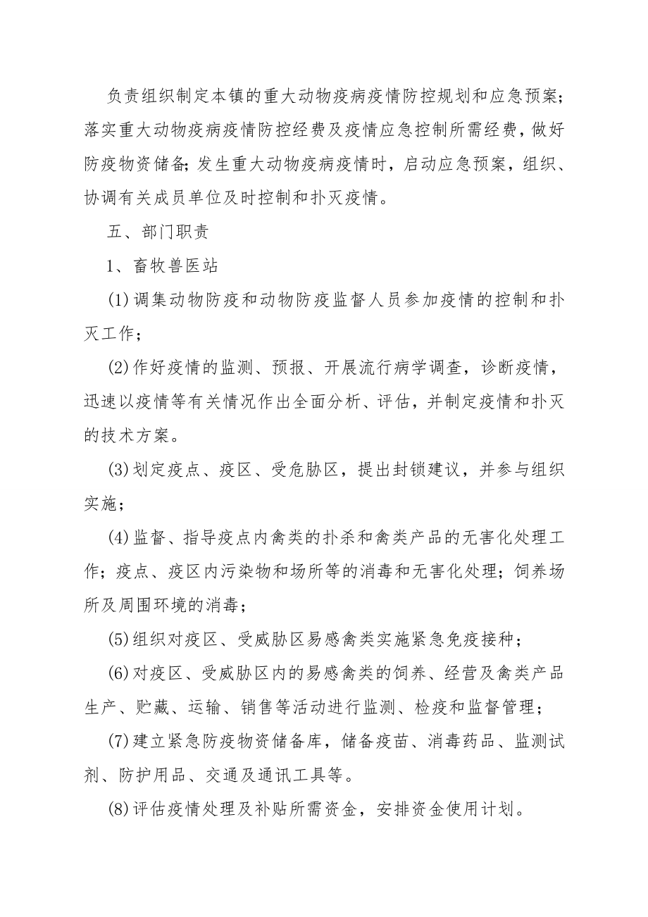 xx镇重大动物疫病防控应急预案.doc_第2页