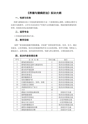 养猪与猪病防治实训大纲.doc