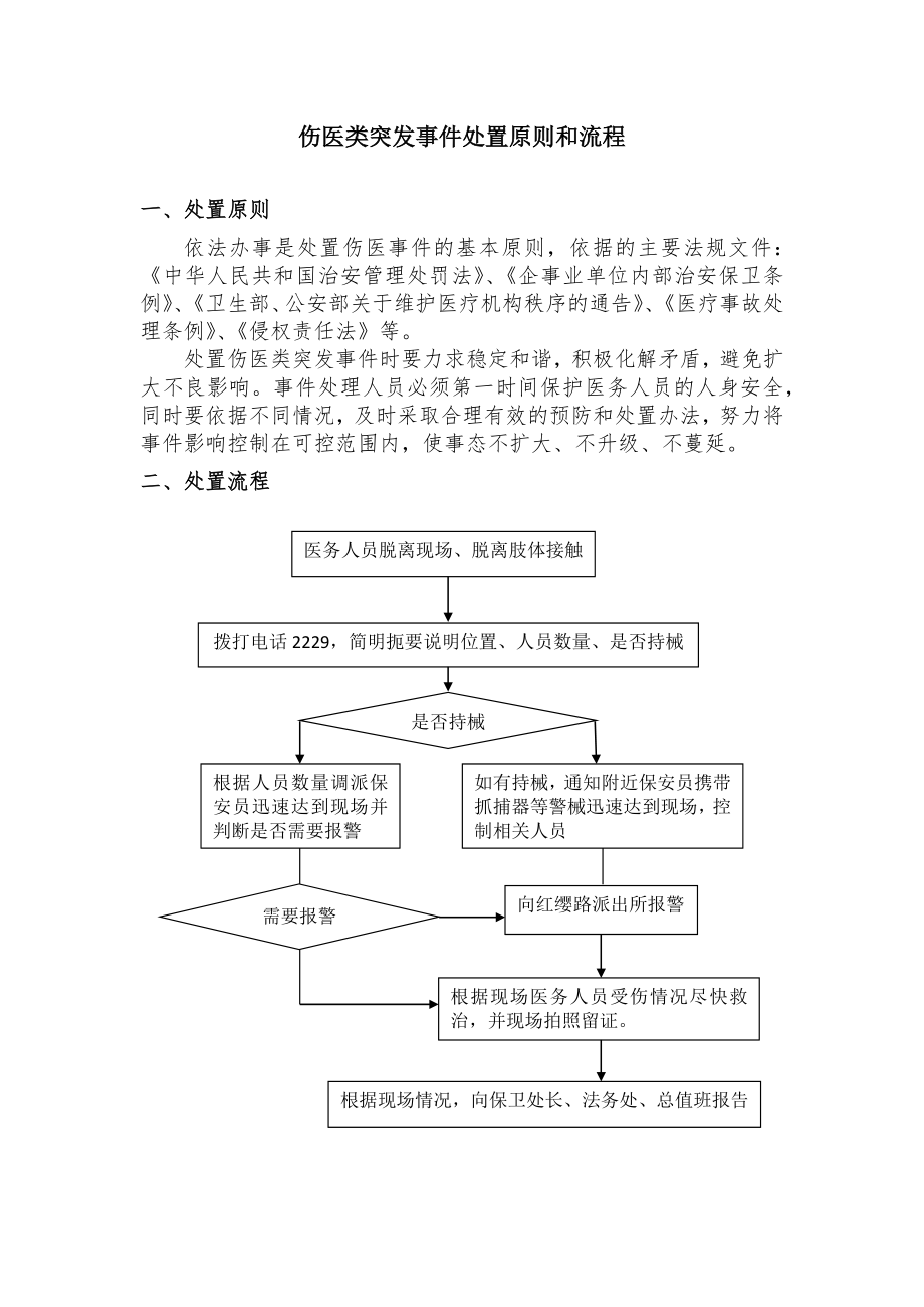 伤医类突发事件处理流程和处置.docx_第1页