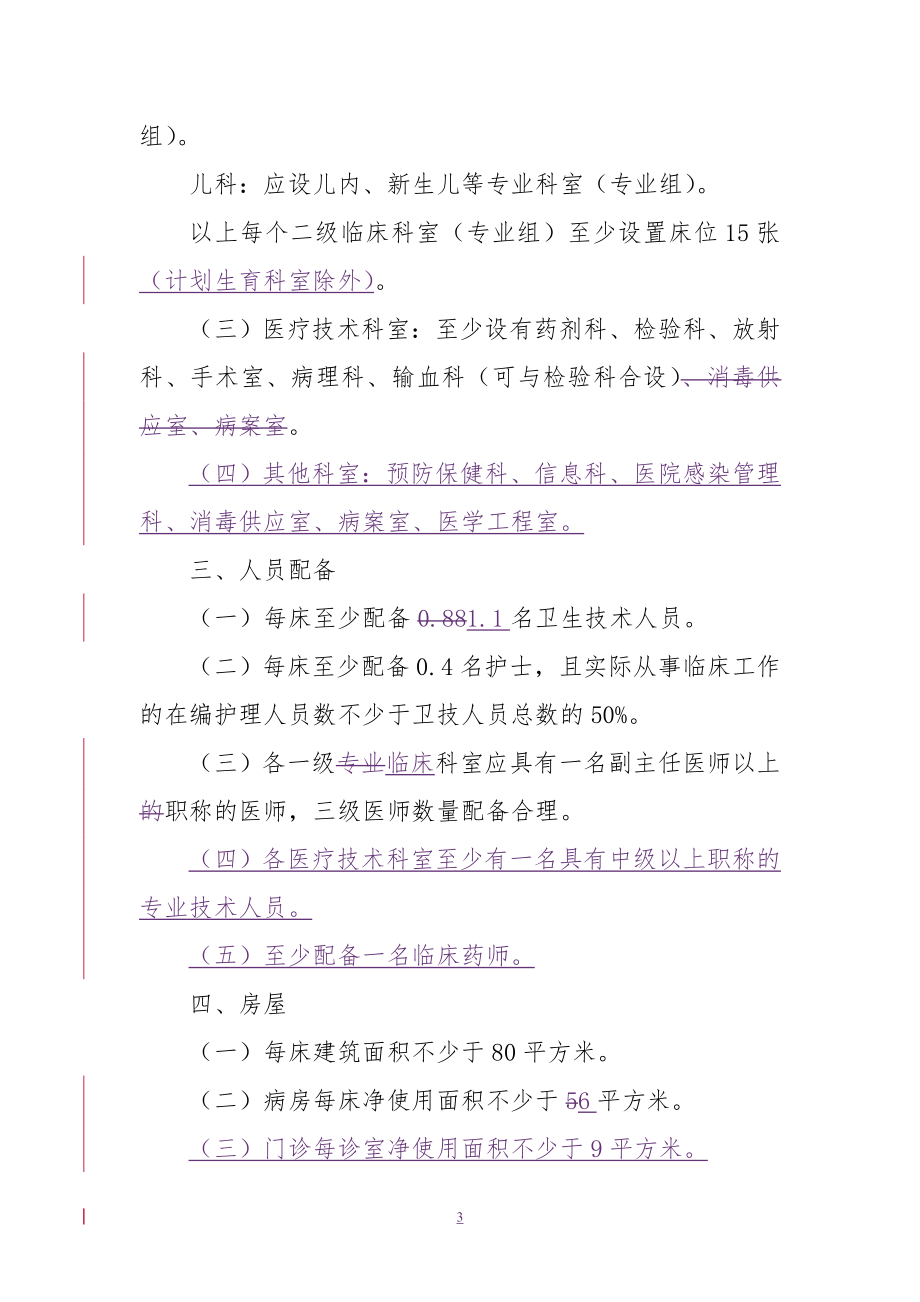 二级综合医院和三级综合医院基本标准征求意见稿.doc_第3页