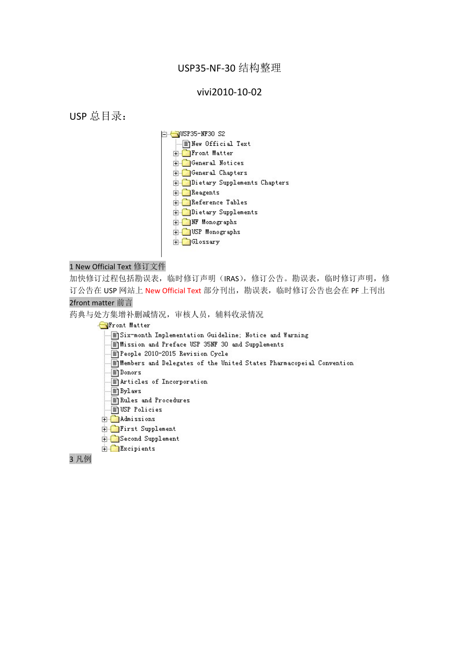 usp美国药典结构梳理.docx_第1页