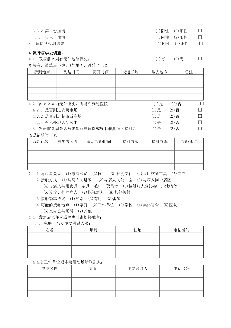 传染性非典型肺炎病例个案调查表.doc_第2页