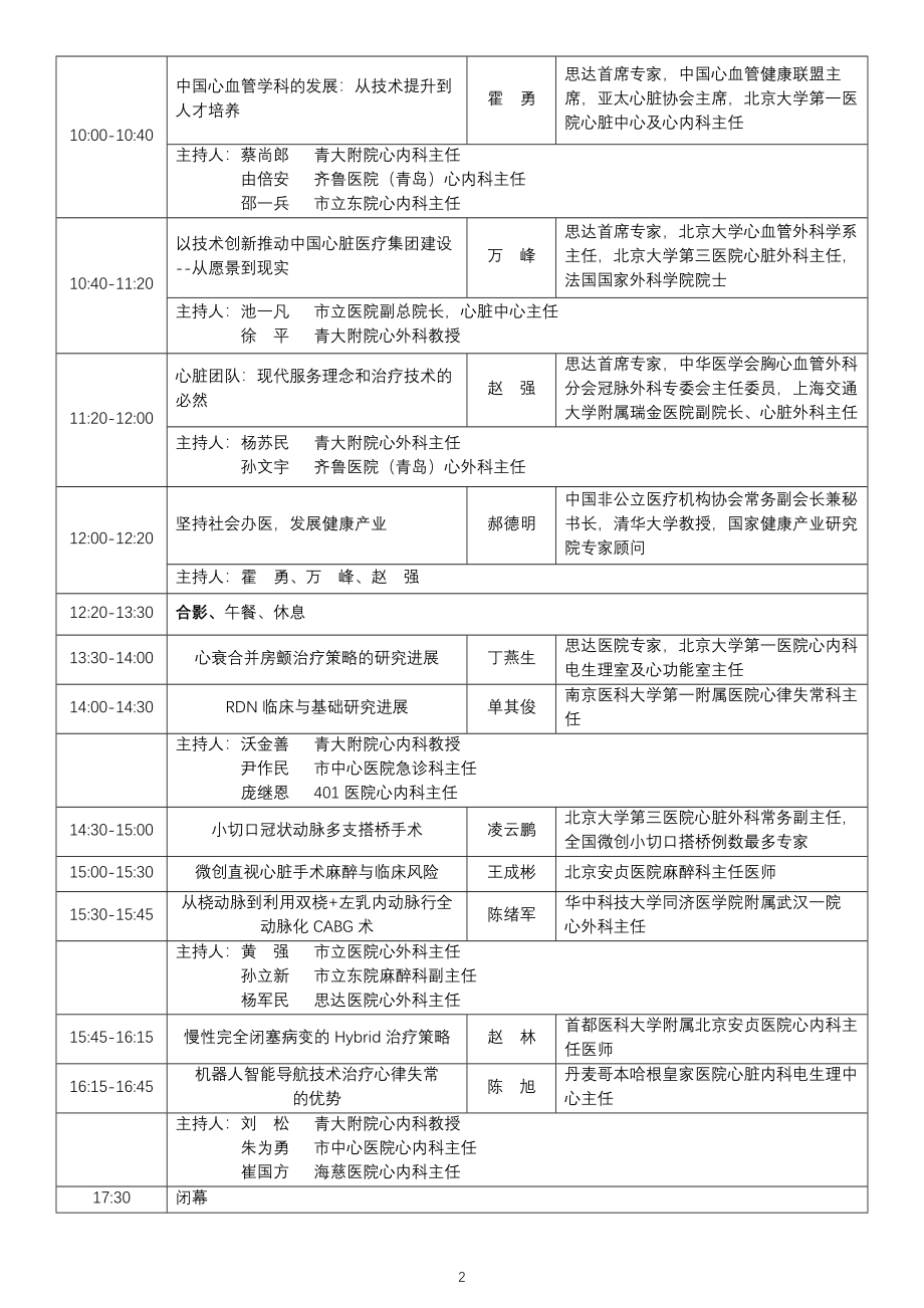 思达心脏医院20周年庆典会议日程.docx_第2页