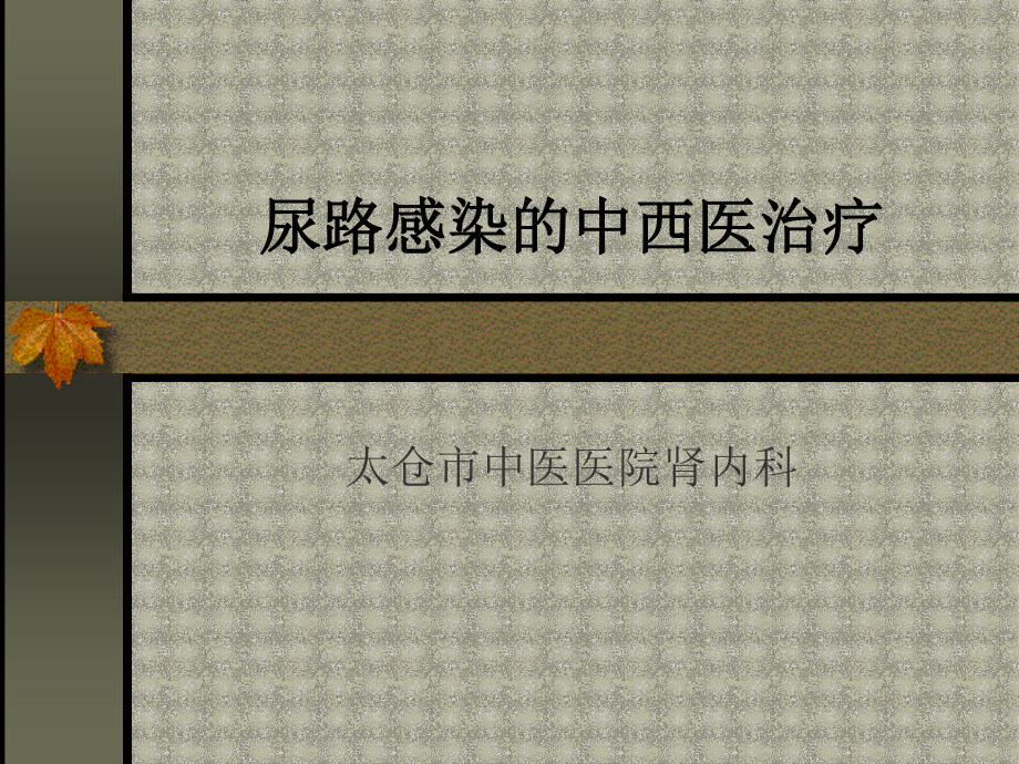 尿路感染的中西医诊疗规范.ppt_第1页