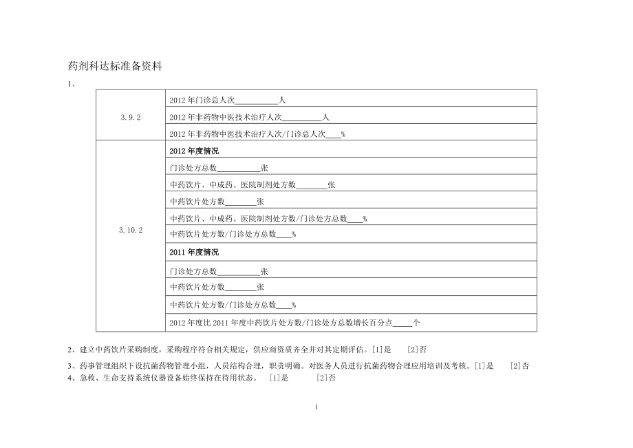 药剂科达标准备资料.doc_第1页