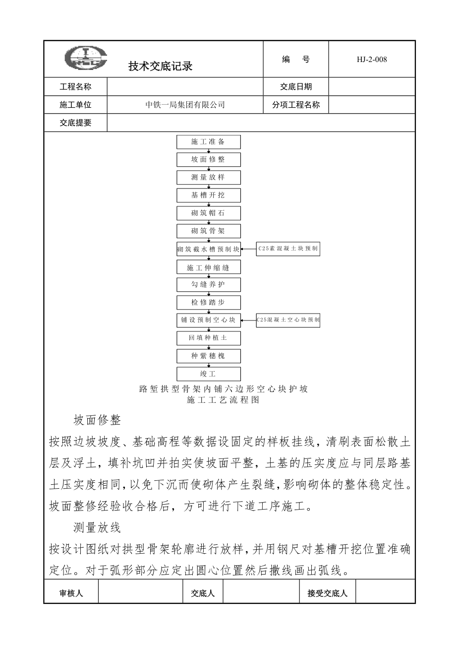 技术交底(路堑边坡拱形骨架浆砌片石)资料.doc_第3页