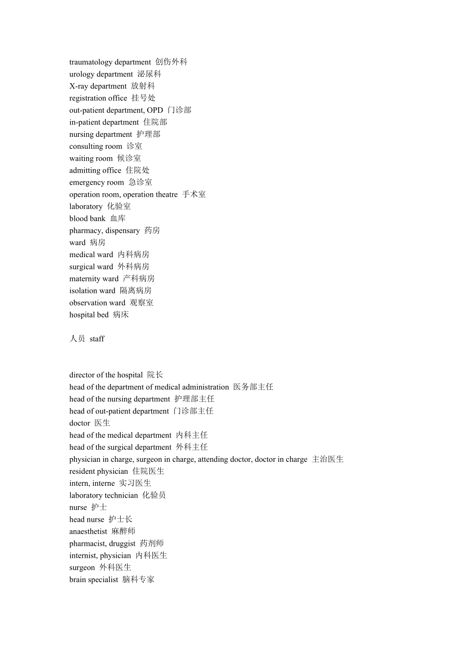 有关医院英文词汇.doc_第2页